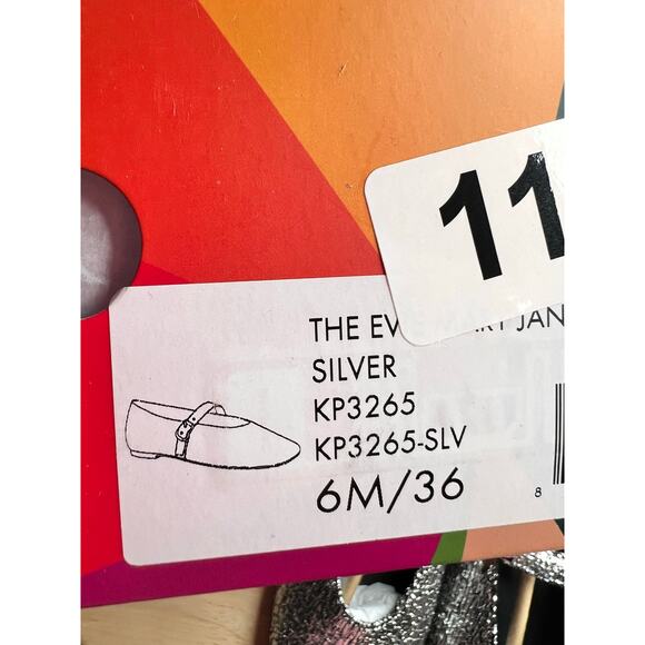 Katy Perry The Evie Mary Jane Flats Silver Metallic Glass Women's Size 6 NWT - Picture 9 of 9